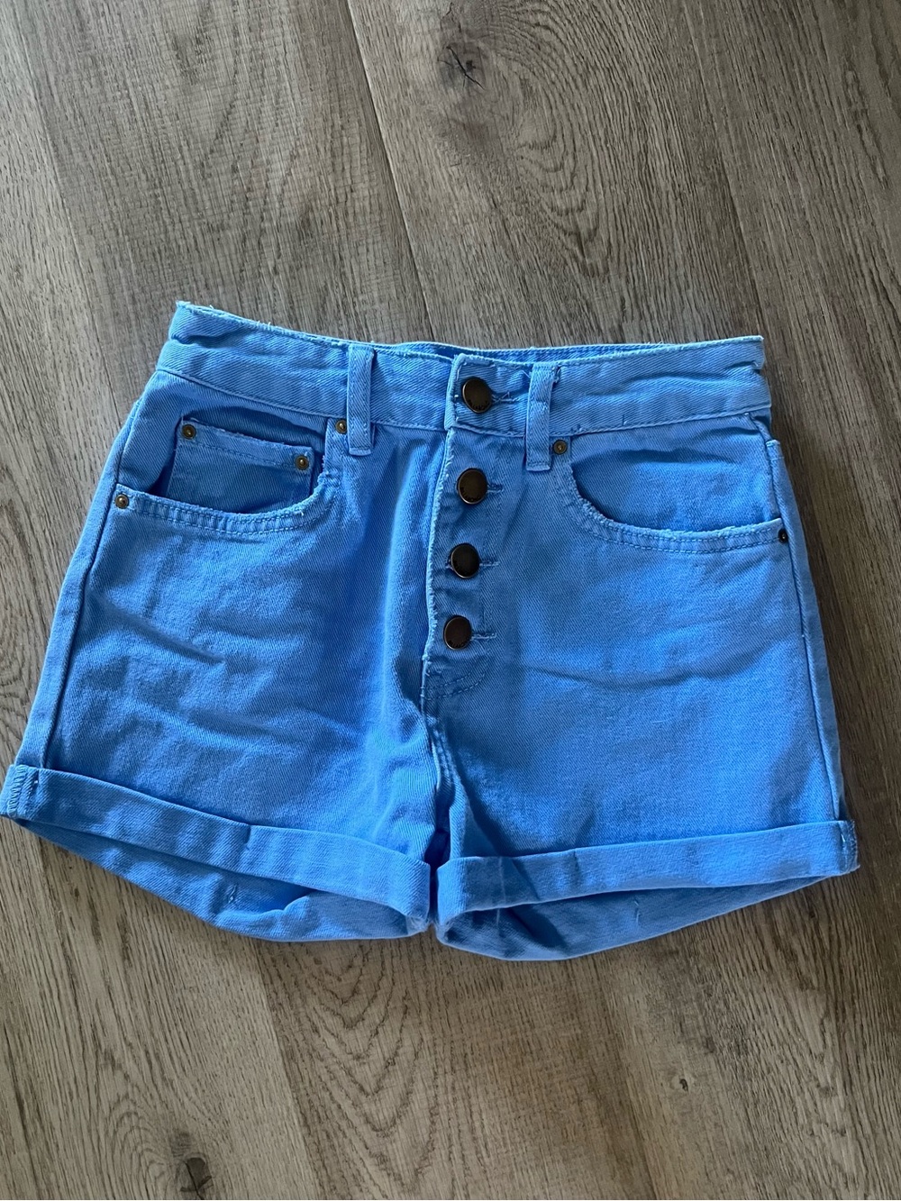 Billabong Bright Blue Button-Fly Denim Shorts